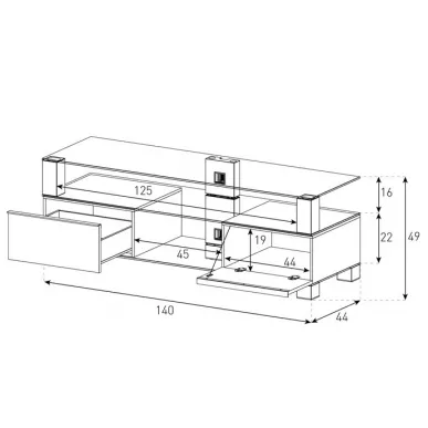 Тумба для ТВ Sonorous MD 9140 C INX LOAK